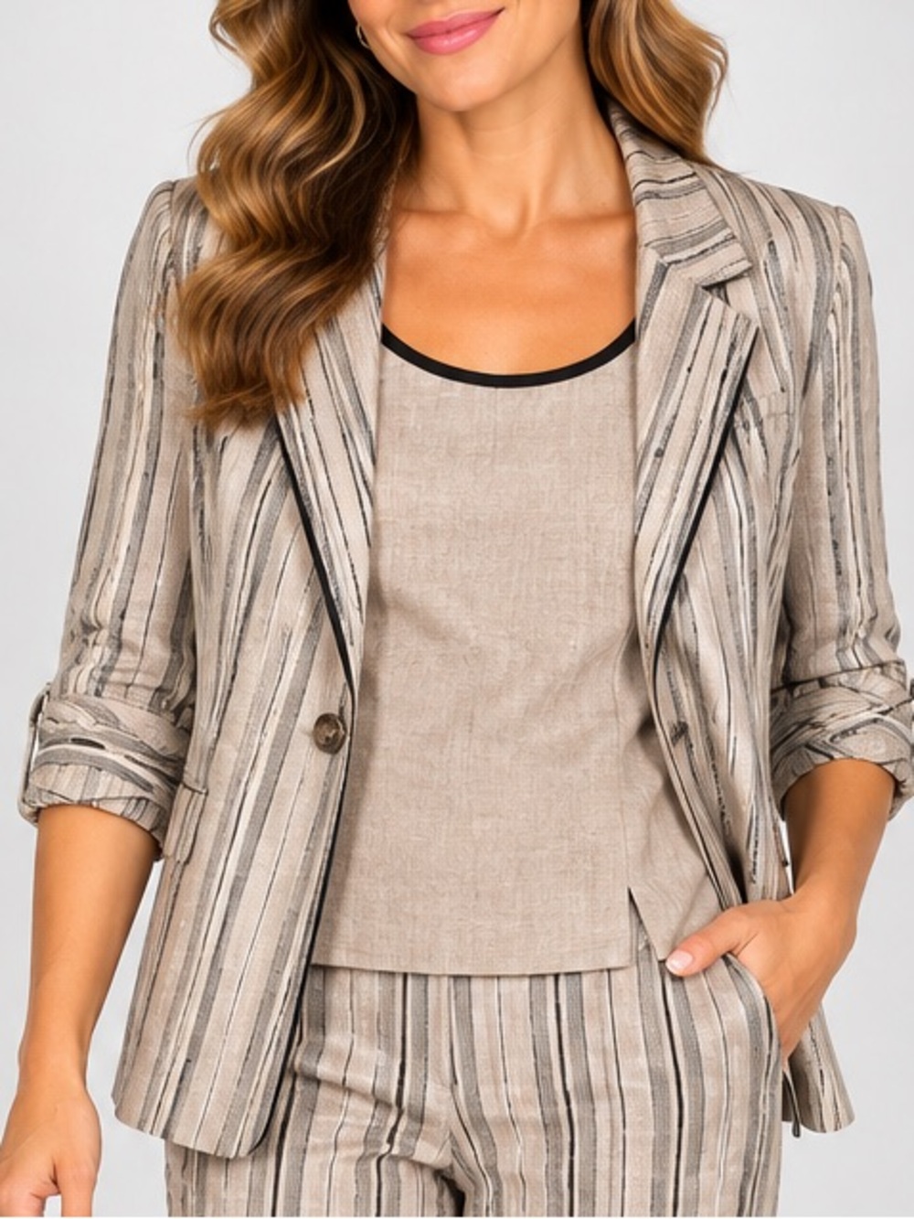Vintage Perceptions Petite 2 Piece Suite Jacket & Top Set